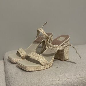 Dolce Vita Woven Cream Block Heels